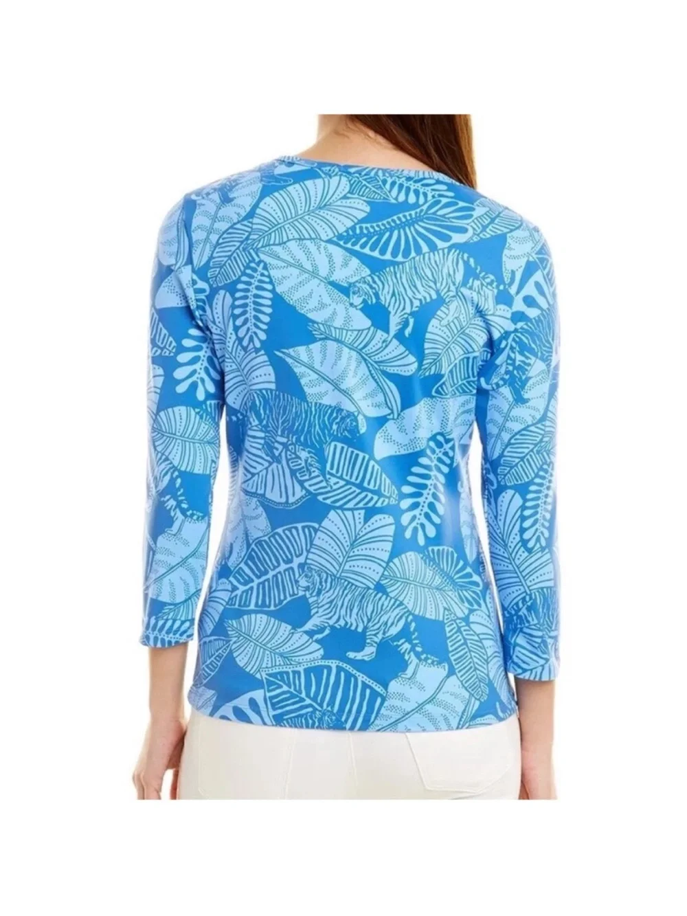 J.Mclaughlin Shirt Sahara Palm Tiger Palm Leaves XL